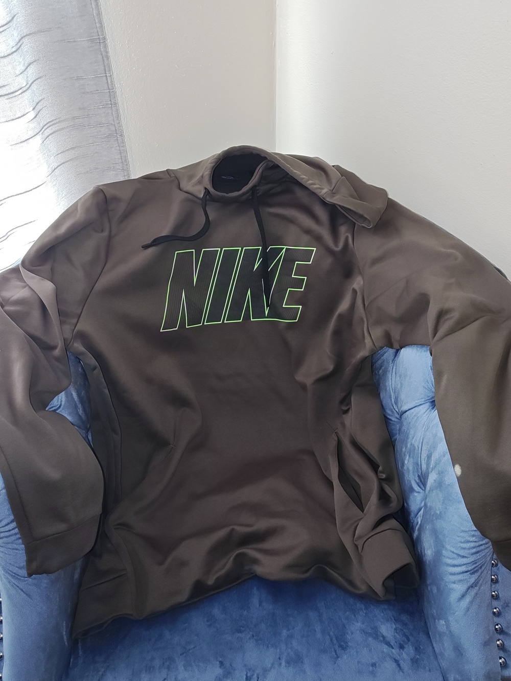 Nike Dri-Fit Men's XXL Olive Green Logo Hoodie